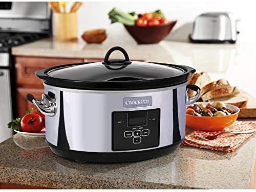Crock-Pot 7 Quart Programmable Slow Cooker – Polished Platinum 7ASK