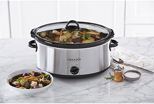 Crock-Pot 7 Quart Oval Manual Slow Cooker – Stainless Steel (Daily 99 Extra)