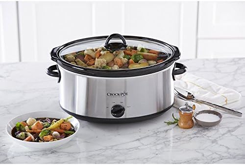 Crock-Pot 7 Quart Oval Manual Slow Cooker – Stainless Steel (Daily 99 Extra)