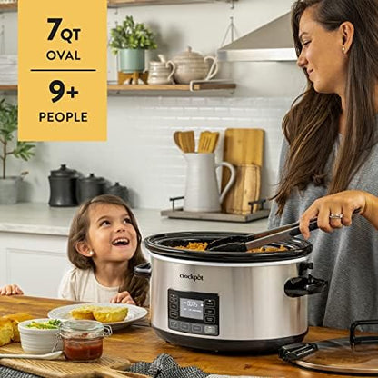Crock-Pot 7 Quart Portable Programmable Slow Cooker with Timer (Classic 85)