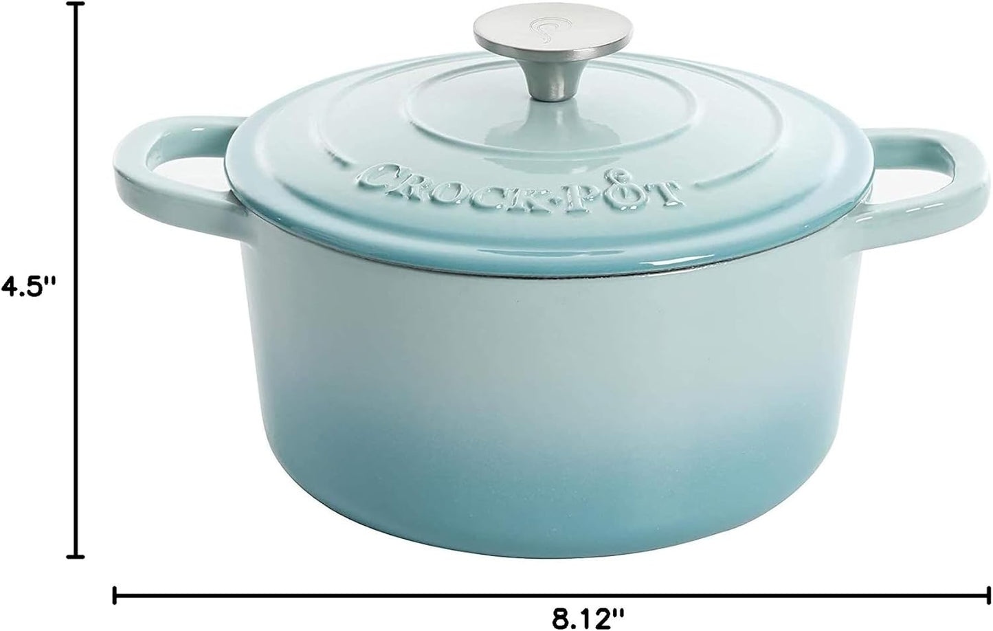 Crock-Pot 3 Quart Enameled Cast Iron Dutch Oven – Aqua (Classic 48)