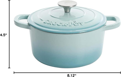 Crock-Pot 3 Quart Enameled Cast Iron Dutch Oven – Aqua (Classic 48)