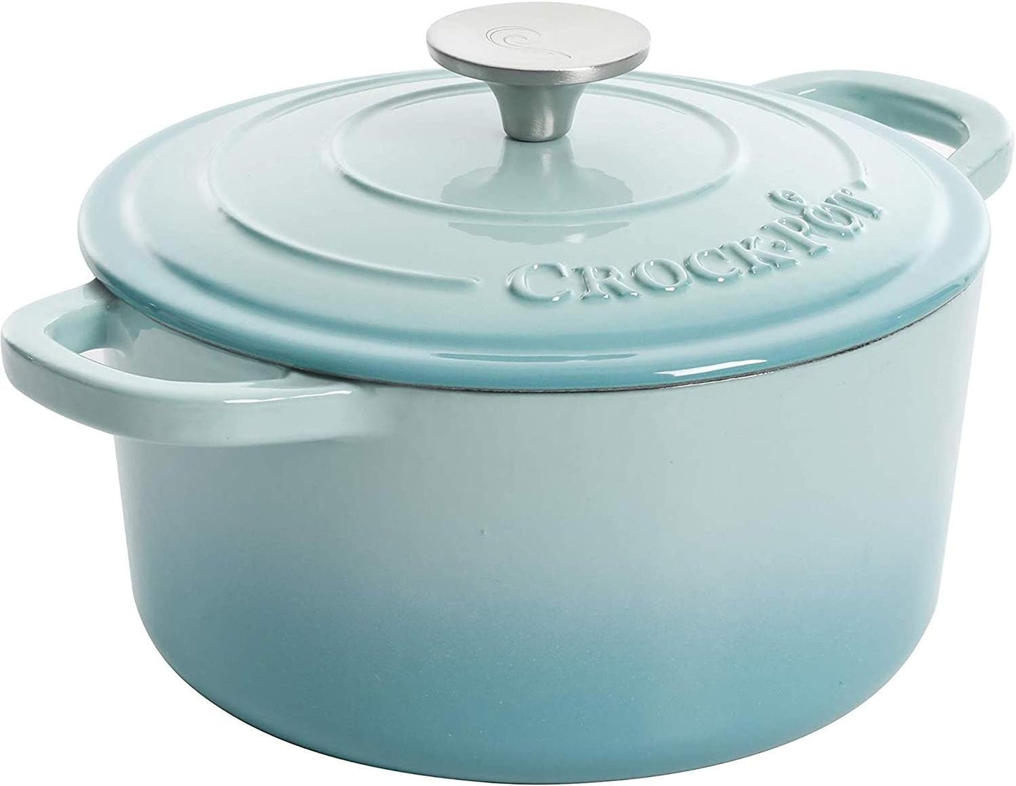 Crock-Pot 3 Quart Enameled Cast Iron Dutch Oven – Aqua (Select 57 Extra)
